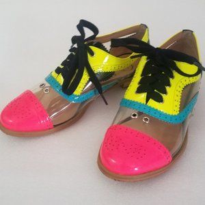 Neon Pink/Yellow/Blue/Black/clear oxfords